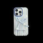 Versatile Blue Striped Bow iPhone Case - Viexta