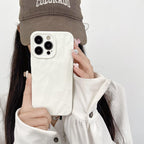 Solid Color Pleated Frosted iPhone Cover - Viexta