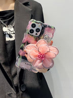 Personalized Drop-resistant Flower Wrist Strap iPhone Case
