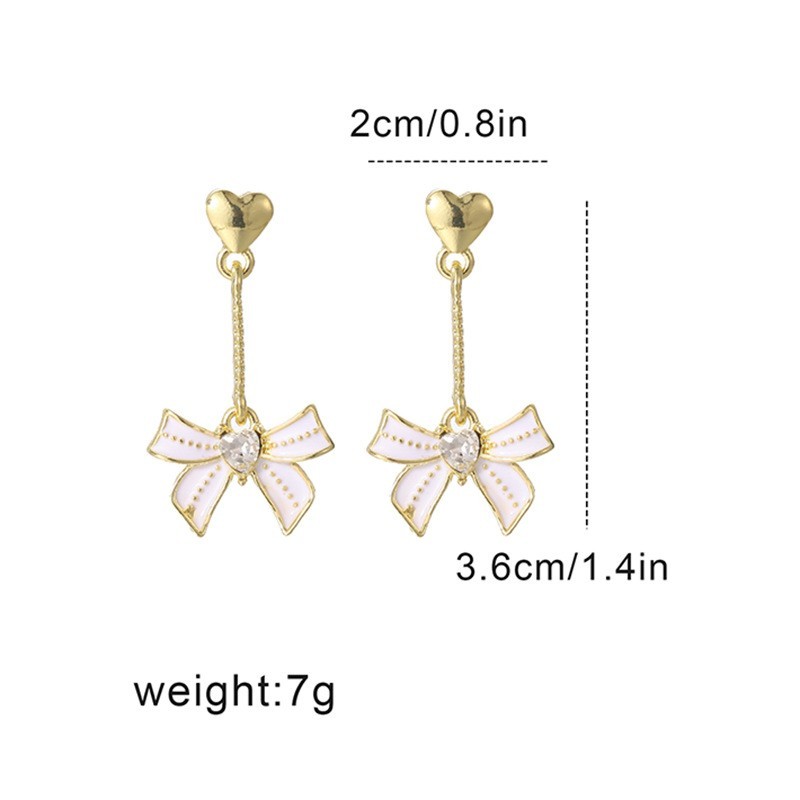 Tassel Drip Oil Bow Earrings