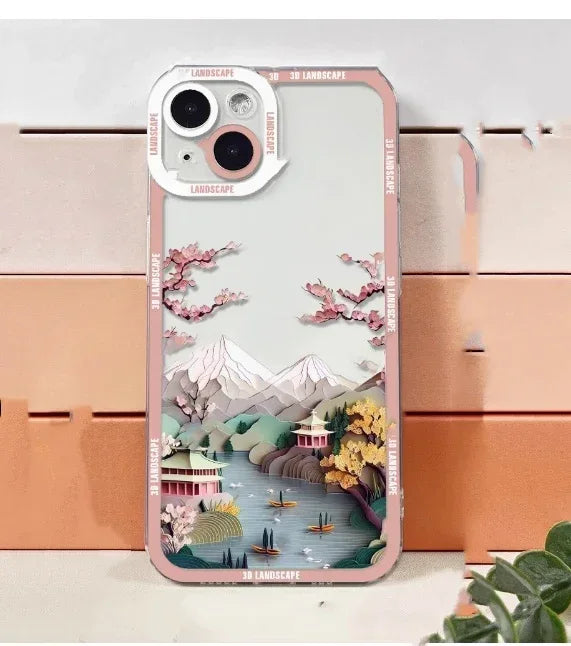 3d-visual-landscape-silicone-anti-drop-iphone-case - Viexta