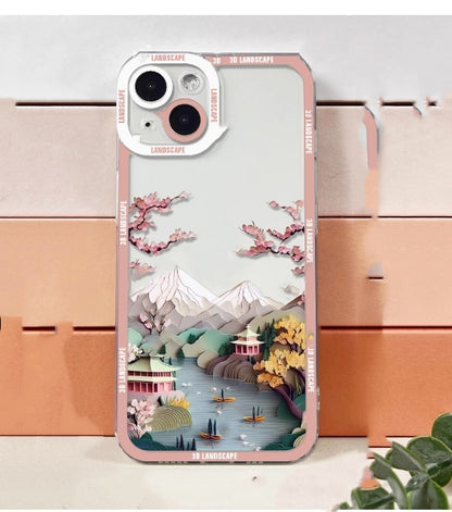 3D Visual Landscape Silicone Anti Drop iPhone Case