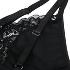 european-and-american-plus-size-lingerie-lace-leather-transparent-tempting-slip-nightdress