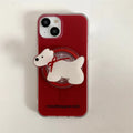 New Year Red Bow Tie Puppy Drop-resistant iPhone Case - Viexta