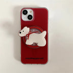 New Year Red Bow Tie Puppy Drop-resistant iPhone Case - Viexta