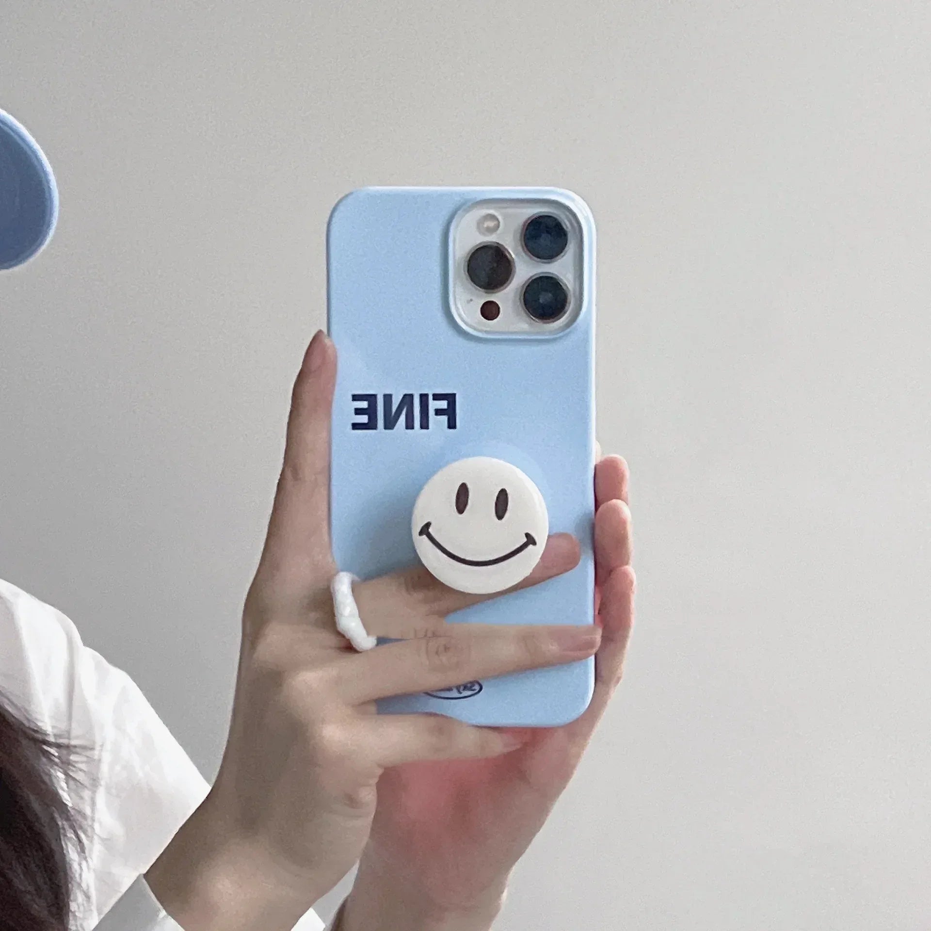 Wind Niche Light Blue Film Shell iPhone case - Viexta