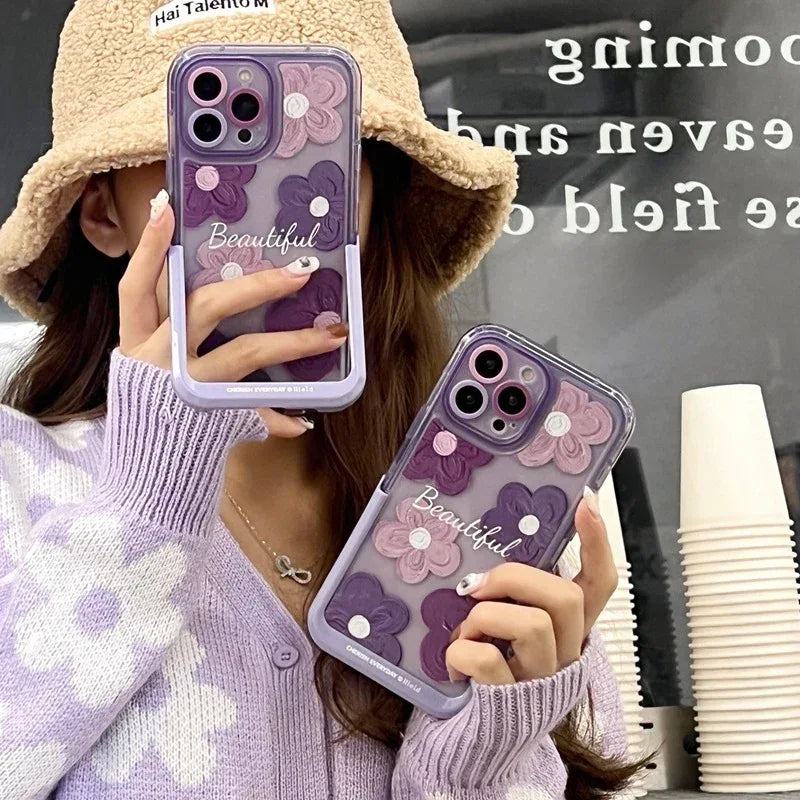 Cute Flower Invisible Bracketed iPhone Case - Viexta