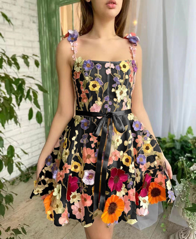 Flower Embroidery Summer Dress