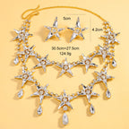 Banquet Double-layer Five-pointed Star Necklace Earrings