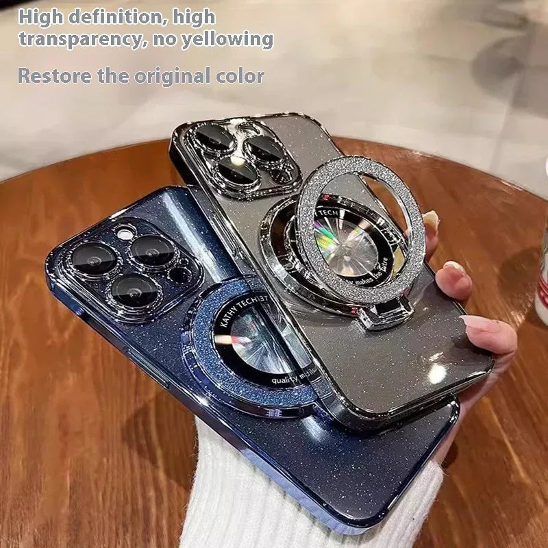 Magnetic Bracket Starry Sky With Lens Protector iPhone case - Viexta