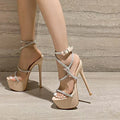Rhinestone Catwalk Show High Heels - Viexta