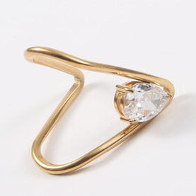 Titanium Steel Plated 18K Gold Ring