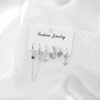 6piece Snake-like Earring Punk Set - Viexta