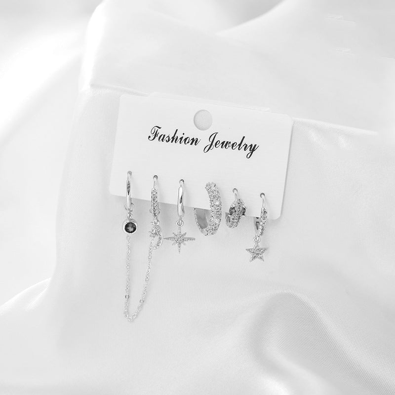 6piece Snake-like Earring Punk Set