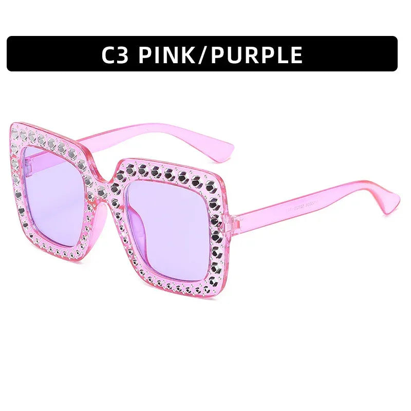 large-square-frame-with-rhinestones-sunglasses - Viexta