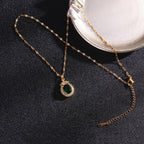Titanium Steel Emerald Necklace - Viexta