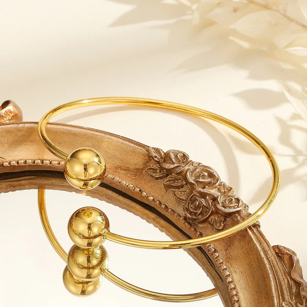 18k Gold Double Headed Bead Bracelet - Viexta