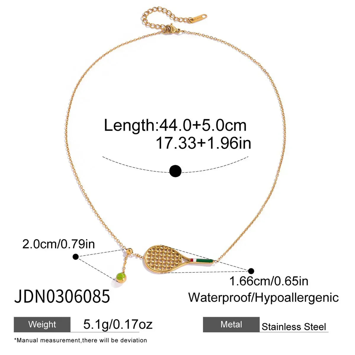 Tennis Racket Pendant Necklace - Viexta