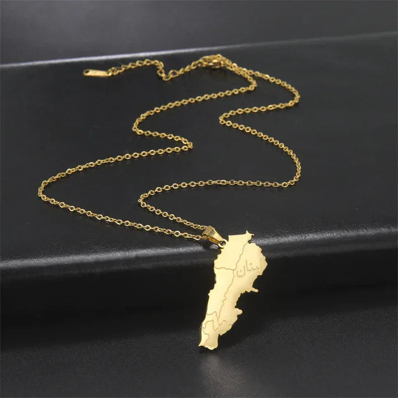 Stainless Steel Map Necklace - Viexta