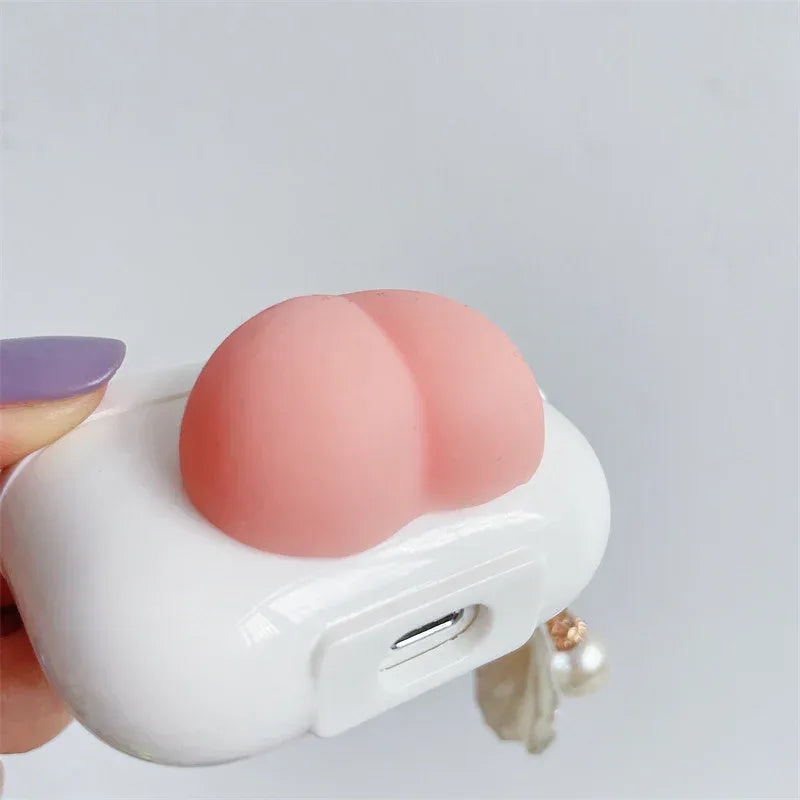 Kawaii Press Butt Stress Relieve Airpods Case - Viexta