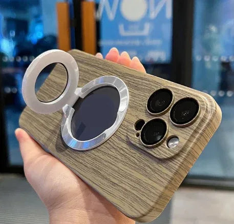 The Pattern Of Walnut Magnetic Bracket iPhone case - Viexta