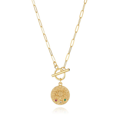 Micro Inlaid Zircon Gold-plated Necklace