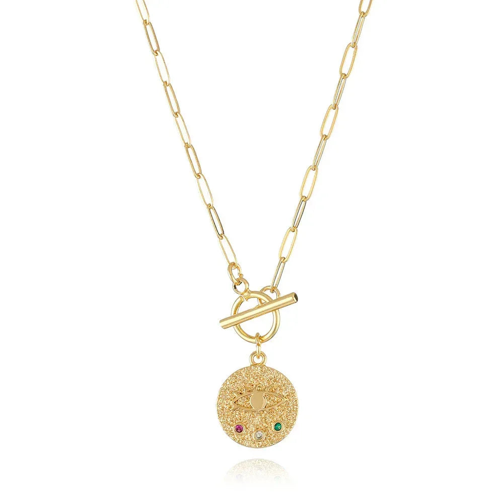 micro-inlaid-zircon-gold-plated-necklace - Viexta