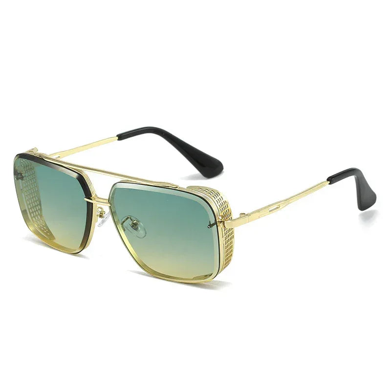Gradient A Wire Fence Edge Retro Sunglasses - Viexta