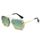 Gradient A Wire Fence Edge Retro Sunglasses - Viexta