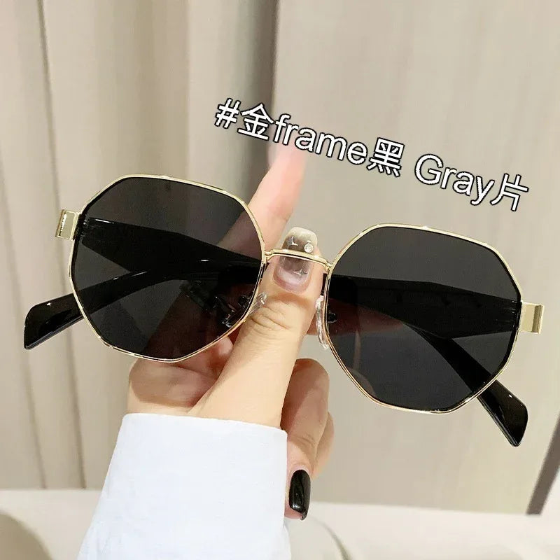 Square Polygon Metal Sunglasses - Viexta