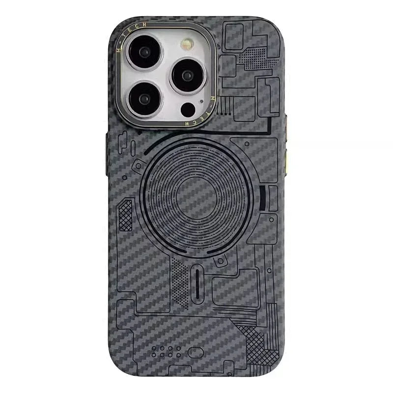 high-grade-carbon-fiber-grain-magnetic-iphone-case - Viexta