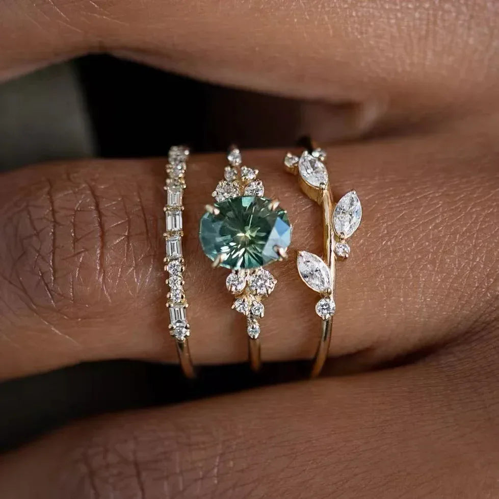 three-piece-temperament-flower-ring - Viexta