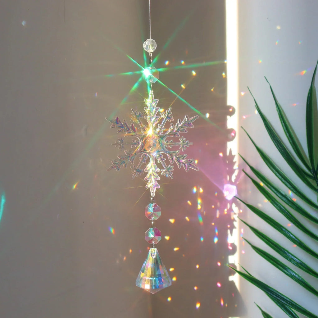 Christmas Colorful Snowflake Crystal Sun Catcher - Viexta