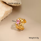 Stainless Steel Zircon Ring For Women