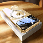 Shiny Plating Large Window Silicone iPhone Cover - Viexta