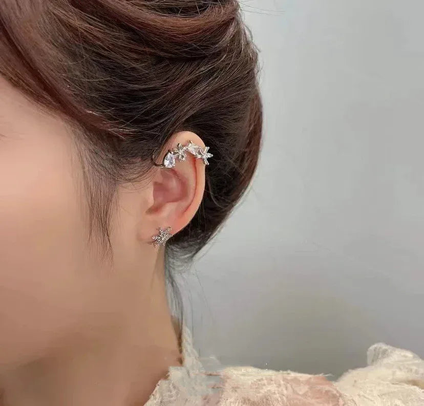 womens-zircon-flower-snowflake-single-earring - Viexta