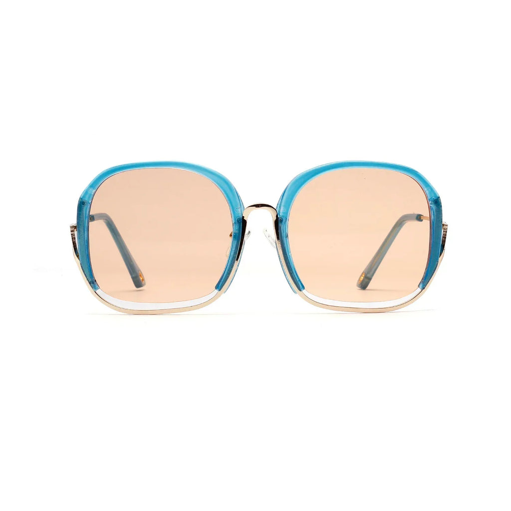 Colorful Large Half Frame Sunglasses - Viexta