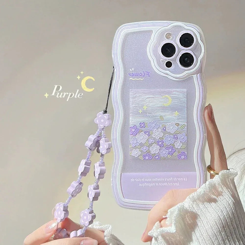 Purple Oil Painting Flower iPhone Case - Viexta