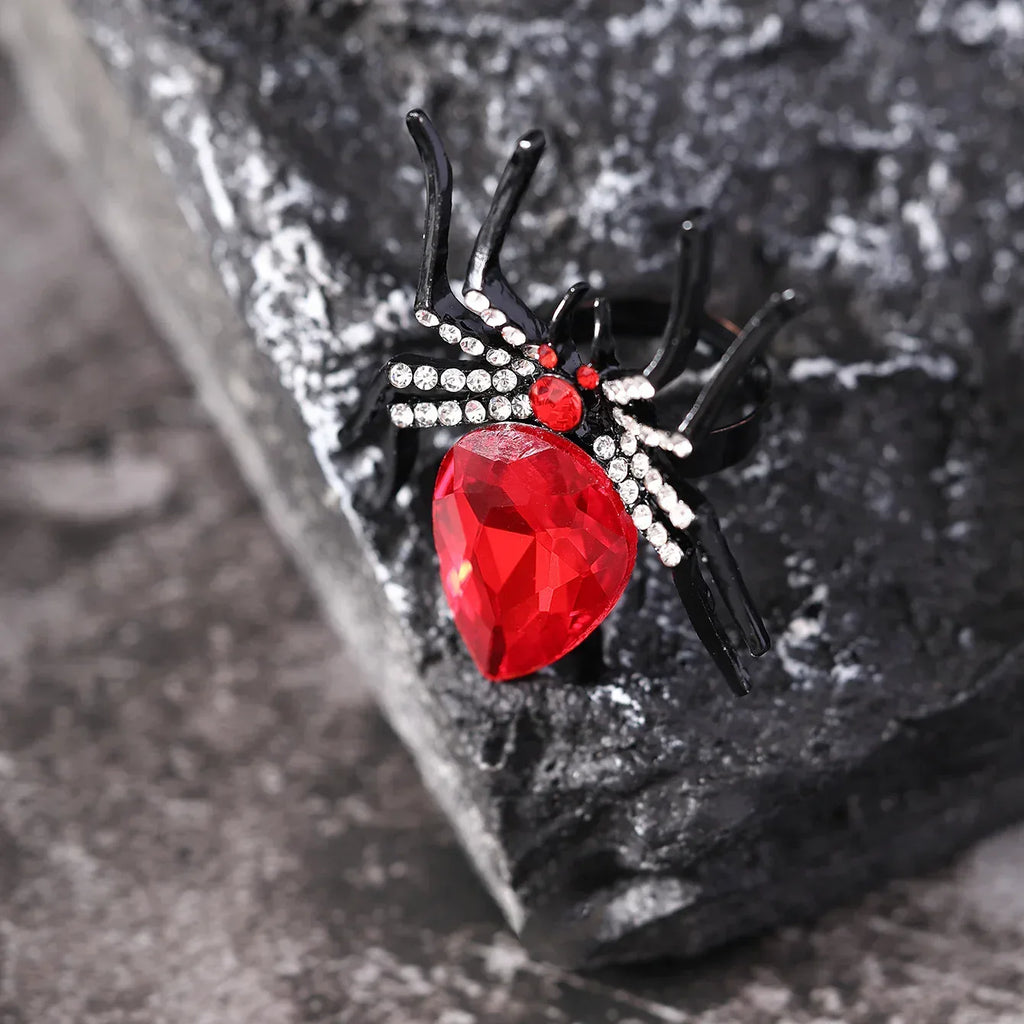 Halloween Spider Ring With Rhinestone - Viexta