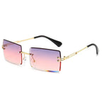 Women's Fashionable Rimless Cut Edge Gradient Sunglasses - Viexta