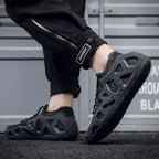 Men's Solid Color Casual Platform Sneakers - Viexta