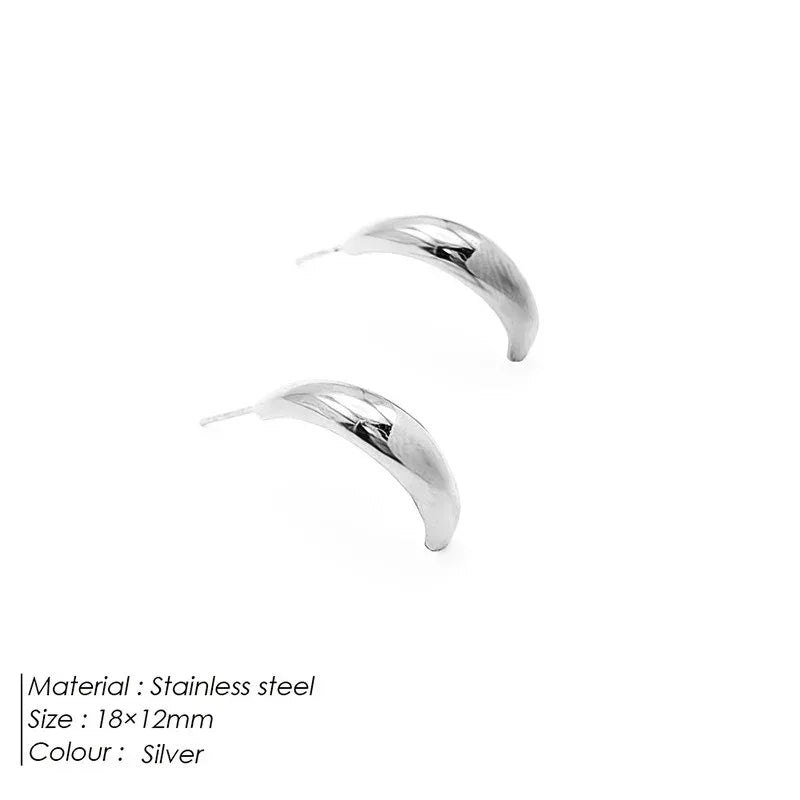 18K Plating Titanium Steel Stainless Steel Stud Earrings - Viexta
