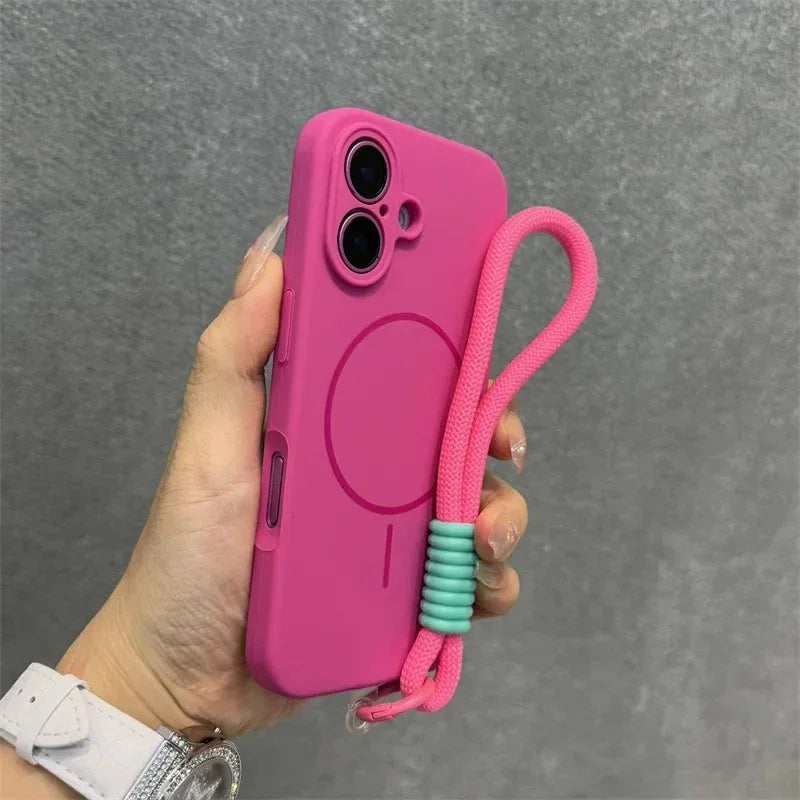 Silicone Magnetic Suction Lanyard iPhone Case - Viexta