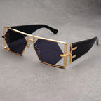 Hollow Big Square Rim Sunglasses - Viexta