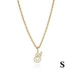 26 Letter Zircon 18k Gold Necklace