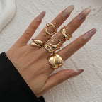 ins-style-irregular-glossy-ring-set - Viexta