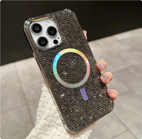 Rhinestone Electroplating Protective Sleeve iPhone Case - Viexta