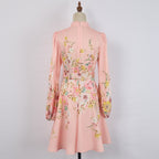 Collar Single-breasted Lantern Sleeve Dress