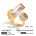 Uworld Minimalist 18K Gold-Square Zircon Rings