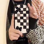 Black And White Lattice Bow iPhone case - Viexta